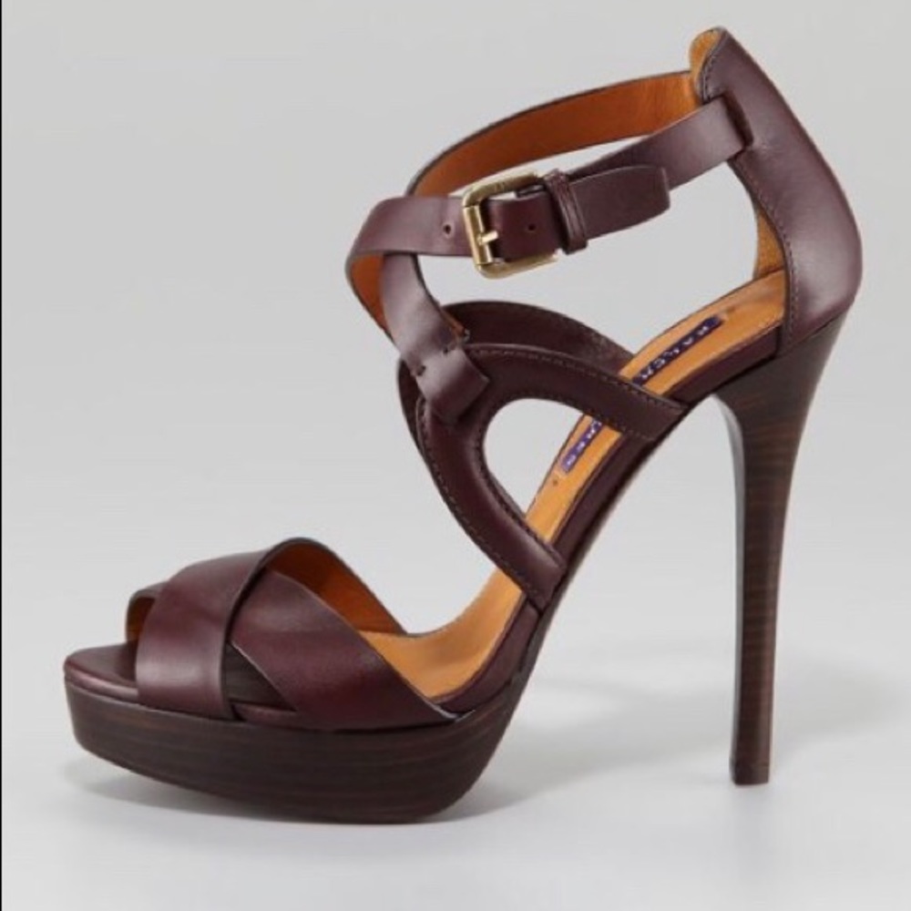 Ralph Lauren Purple Label Leather Strappy Heels